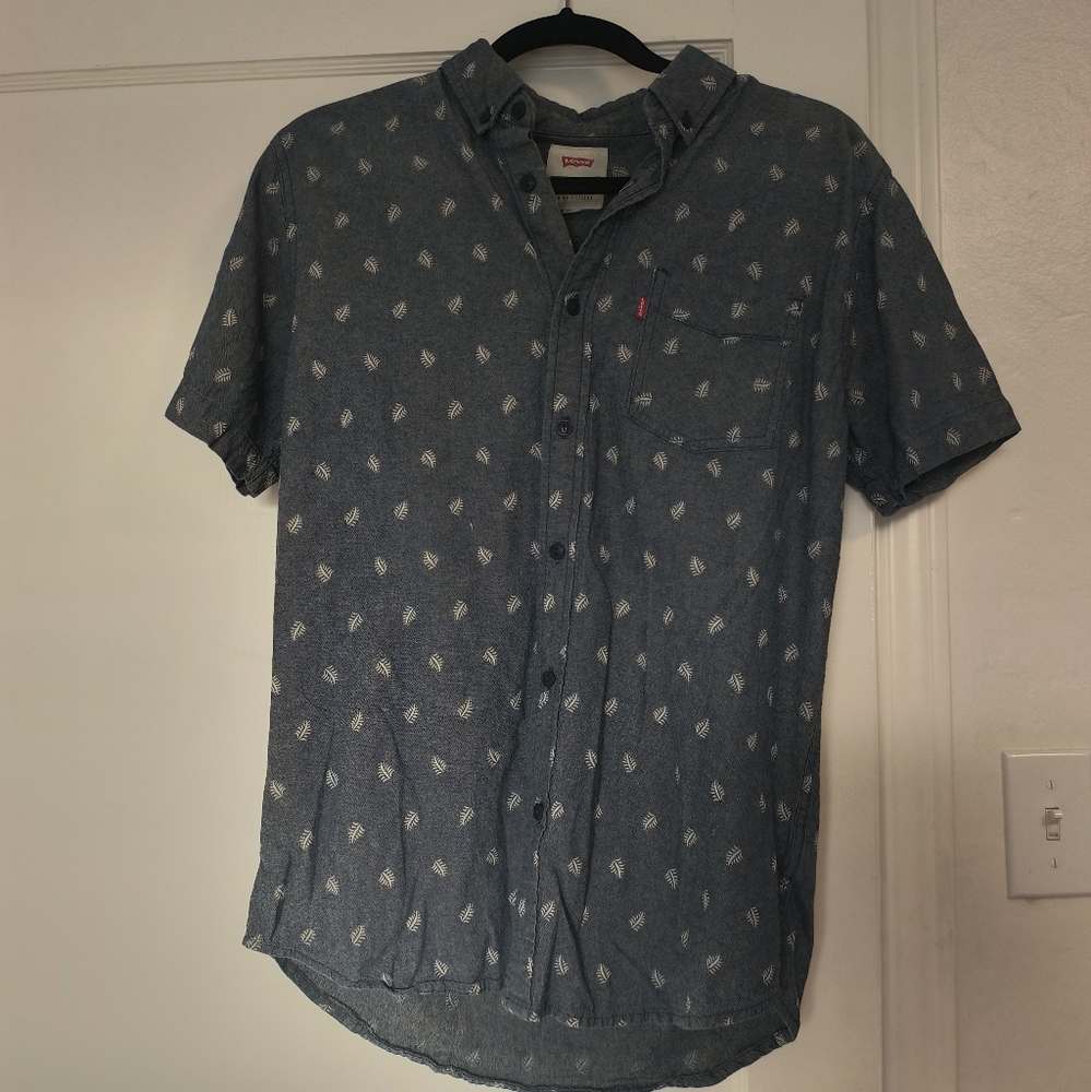 Levi's Blue Patterned Men's Shirt